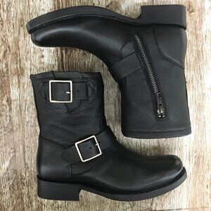 FRYE Black Vicky Engineer Moto Biker Rocker Boots SIZE 5.5 NEW